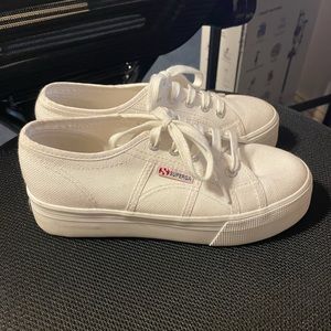 Superga white shoes
